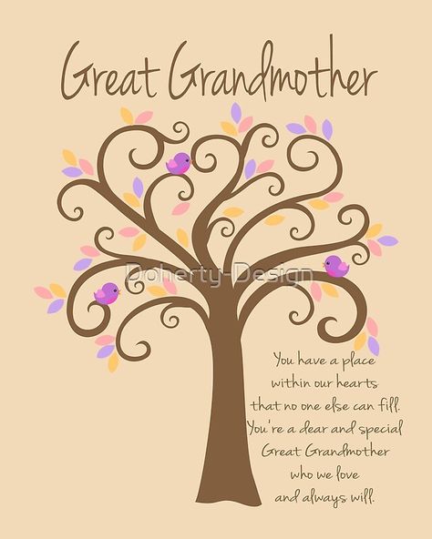 Great Grandmother print with love from the Great Grandchildren with birds • Millions of unique designs by independent artists. Find your thing. Grandma Birthday Quotes, Diy Gifts For Grandma, Grandma Birthday Card, Grandmother Quotes, Grandparents Quotes, Grandma Quotes, Birthday Card Sayings, Diy Gifts For Mom, Birthday Gifts For Grandma