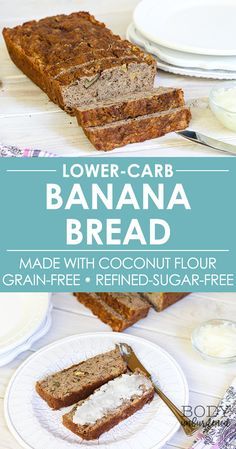 Banana Bread Almond Flour, Low Carb Banana, Coconut Flour Bread, Flours Banana Bread, Best Keto Bread, Coconut Flour Recipes, Lowest Carb Bread Recipe, Bread Alternatives, Coconut Bread