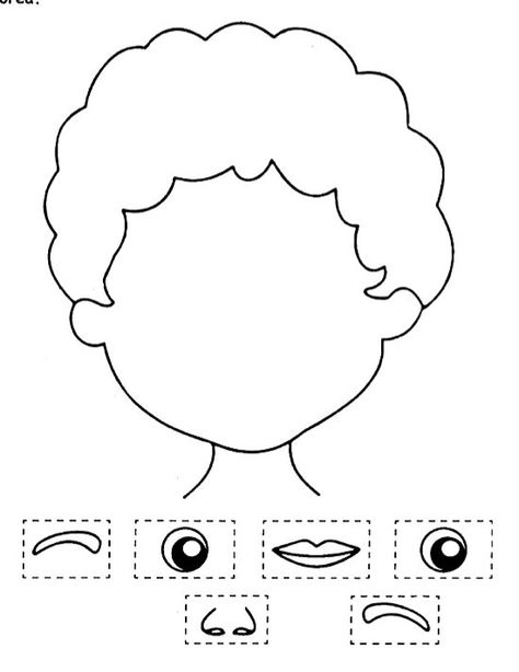 Build A Face Printable, My Face Worksheet For Kids, Parts Of The Face Activities For Kids, Body Crafts For Kids, My Face Activities For Preschool, Face Puzzle, Five Senses Preschool, Birthday Board Classroom, Body Preschool