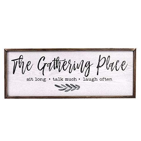 TERESA'S COLLECTIONS Gather Sign Large Farmhouse Kitchen Wall Sign Wooden Family Sign Rustic Wall Art Decor Sign for ... Farmhouse Dining Room Wall, Farmhouse Dining Room Wall Decor, Rustic Kitchen Wall Decor, Wooden Family Signs, Gather Sign, Farmhouse Dining Rooms Decor, Large Farmhouse, Wooden Family, Wooden Wall Signs