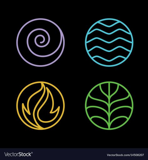 5 Elements Of Nature, Nature Symbols, Earth Air Fire Water, Elements Tattoo, Earth Wind & Fire, 4 Element, Element Symbols, Desain Editorial, Theme Nature