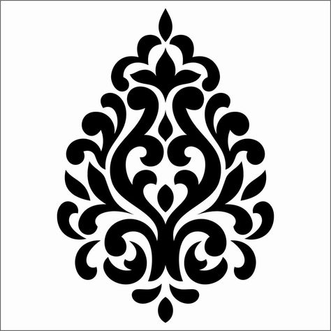 Flower Stencil Patterns, Islamic Motifs, Alpona Design, Damask Stencil, Doodle Art Flowers, Textile Prints Design, Floral Border Design, Islamic Art Pattern, Flower Stencil