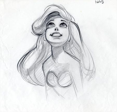 Ariel by Glen Keane                                                                                                                                                      Plus Concept Art Disney, Concept Art Landscape, Glen Keane, Otto Schmidt, Illustration Manga, Blond Amsterdam, Disney Artists, Disney Tattoo, Disney Sketches