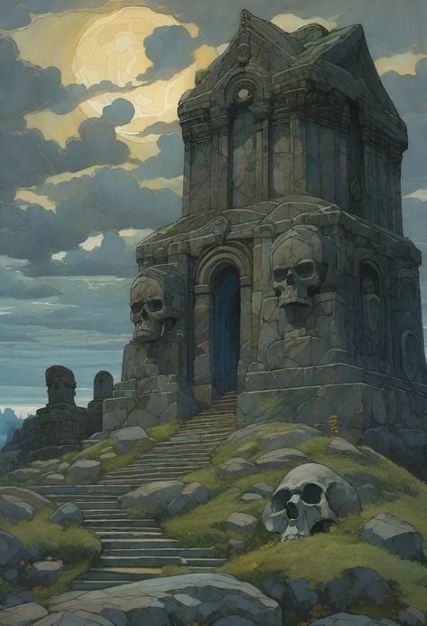 #dnd #dnd5e #graveyard #spooky #skull #halloween #allhallowseve #spookyseason #quest #questsetting #setting Fantasy Crypt, Dnd Graveyard, Fantasy Graveyard, Graveyard Illustration, Graveyard Drawing, Game Inventory, Graveyard Book, The Graveyard Book, Shrines Art