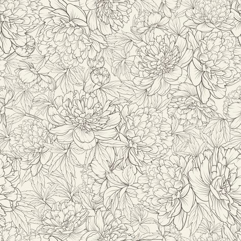 Peony Illustration, Wallpaper Seamless, Seamless Floral Pattern, Rose Illustration, Watercolor Peonies, Flower Watercolor, Wreath Watercolor, Pattern Flower, Flower Doodles