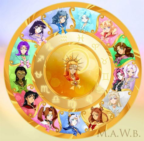 Sailor Zodiacs by Drachea Rannak Zoadic Signs, Sailor Moon Characters, Moon Zodiac, Sailor Moon Villains, Zodiac Wheel, Zodiac Characters, Anime Zodiac, Sailor Moon Fan Art, Sailor Moon Cosplay