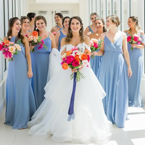 Bridesmaid Dresses Baby Blue, Pale Blue Bridesmaid Dresses, Dresses Baby Blue, Mismatched Bridesmaid Dresses Blue, Baby Blue Bridesmaid Dresses, Grey Weddings, Light Blue Bridesmaid Dresses, Light Blue Bridesmaid, Dusty Blue Bridesmaid