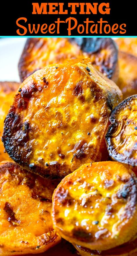 Melting Sweet Potatoes, Melting Potatoes, Sweet Potato Oven, Sweet Pot, Oven Roasted Sweet Potatoes, Potatoes Baked, Sweet Potatoes Recipe, Cinnamon Honey Butter, Potatoes Recipes