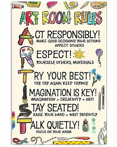 I Am An Artist Poster, Art Room Rules Poster, Art Room Inspo Aesthetic, Art Room Signs, Art Room Bulletin Boards Elementary, Art Posters For Classroom, First Year Art Teacher, Art Room Door Decoration, Art Room Decoration Ideas