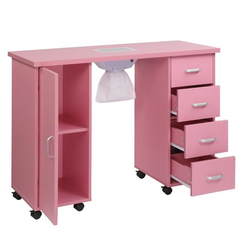 Pro Manicure Table Nail Desk Beauty Salon Dust Collector Drawers+Wheel+Wrist Pad Table Installation, Manicure Station, Nail Desk, Nail Table, Nail Station, Clean Desk, Mdf Panel, Bright Design, Manicure Table