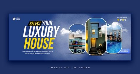 PSD real estate modern home sale faceboo... | Premium Psd #Freepik #psd #real-estate-cover #real-estate-facebook-cover #house-rent #rent Cover Facebook, Facebook Cover Design, Psd Template Free, Poster Mockup, Social Media Facebook, Social Media Banner, Cover Template, Text Image, Business Card Mock Up