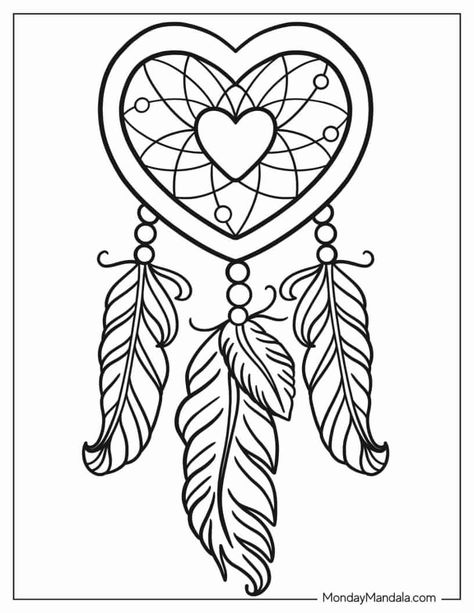 20 Dreamcatcher Coloring Pages (Free PDF Printables) Native Coloring Pages Free Printable, Positivity Coloring Pages, Dreamcatcher Coloring Page, Compass Coloring Page, Free Pdf Coloring Pages, Free Printable Coloring Pages For Adults Easy, Coloring Pages To Print Free Printables, Heart Dream Catcher Tattoo, Easy Stencil Patterns Free Printable