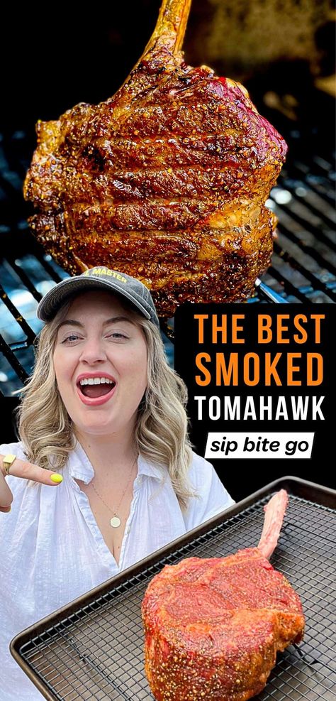 Smoked Tomahawk Steak, Smoked Steak, Traeger Smoked Turkey, Tomahawk Steak Recipe, Healthy Bbq Recipes, Pellet Smoker Recipes, Turkey Meat Recipes, Smoked Turkey Recipes, Tomahawk Steak