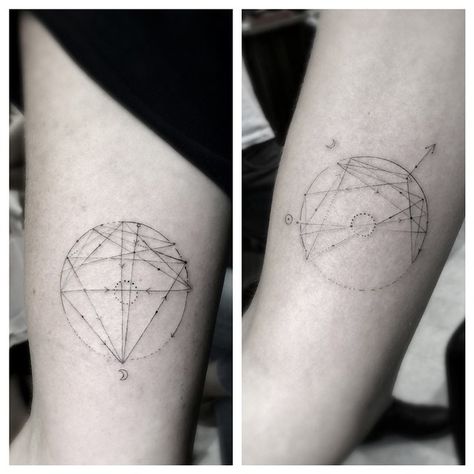 « Bff matchies situation with natal birth charts.. @gottahaveitvenice @sophieplanet » Dr Woo Tattoo, Arrows Tattoo, Birth Charts, Dr Woo, Astrology Tattoo, Tattoos Mandala, Map Tattoos, Aries Tattoo, C Tattoo