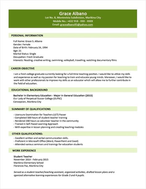 Job Resume Format, Sample Resume Format, Physcology Facts, Best Cv, College Resume, Job Resume Samples, Resume Ideas, Chronological Resume, Resume Format For Freshers