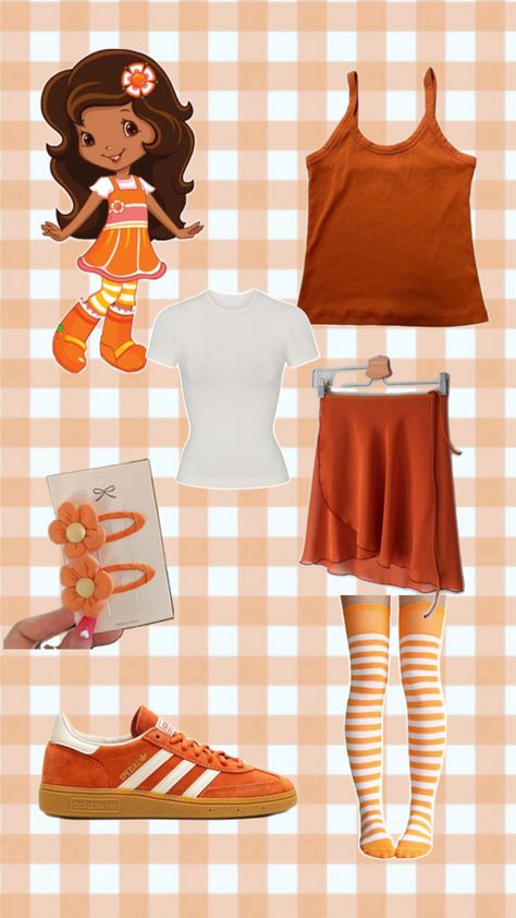 aesthetic halloween costume strawberry shortcake character orange blossom Orange Blossom Costume, Costume Strawberry Shortcake, Blossom Costume, Strawberry Shortcake Halloween Costume, Strawberry Shortcake Character, Blossom Costumes, Strawberry Shortcake Outfits, Strawberry Shortcake Costume, Cute Group Halloween Costumes