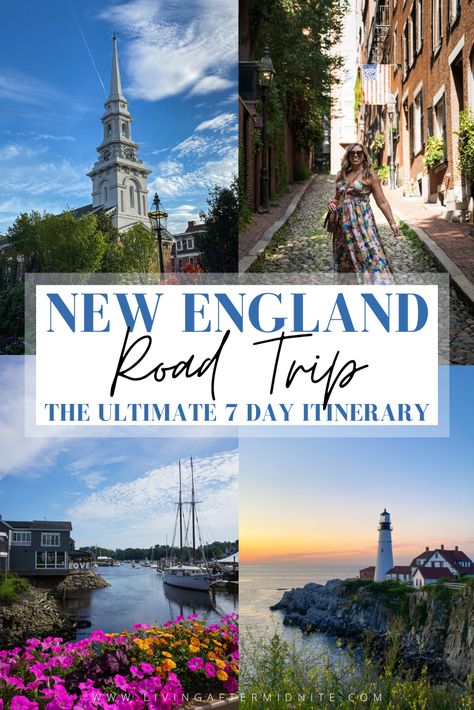 New England Road Trip - The Ultimate 7 Day Itinerary - The Perfect Summer New England Road Trip Itinerary - Maine New Hampshire Massachusetts Rhode Island New York England Road Trip Itinerary, England Road Trip, Fall Foilage, Maine Road Trip, New England Road Trip, England Trip, East Coast Travel, East Coast Road Trip, New England States