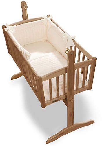 Clair de Lune Marshmallow 2 Piece Rocking Crib Set - Cream Rustic Baby Cribs, Rocking Crib, Beige Bedding, Residential Care Home, Amazon Baby Registry, Unisex Nursery, Beige Bed, Baby Cradle, White Nursery