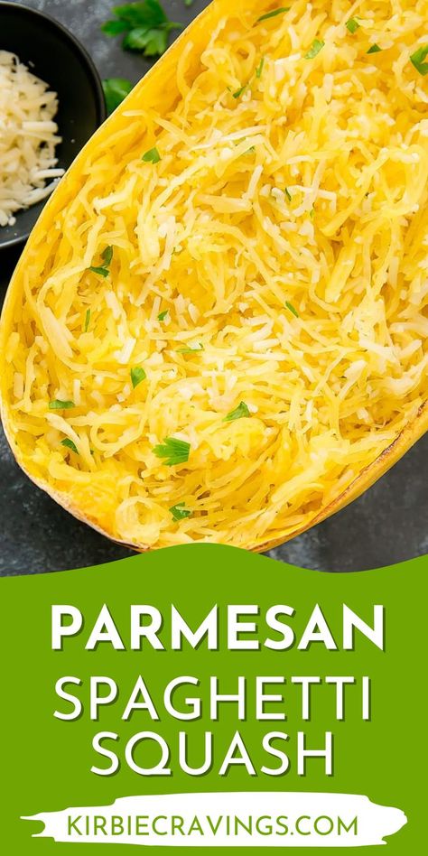 This parmesan spaghetti squash is a low carb side dish that’s light and flavorful. Roasted spaghetti squash is tossed in a garlic butter sauce and grated Parmesan cheese for a low-carb side dish recipe. If you’ve never made spaghetti squash before, I’m sharing step-by-step photos and both the microwave and oven methods for cooking it. It’s an easy squash recipe that you can serve in different ways – I like it as a side dish. Spaghetti Squash Sauce, Squash Pie Recipes, Baked Spaghetti Squash Casserole, Easy Squash Recipes, Garlic Parmesan Spaghetti Squash, Healthy Squash Recipes, Parmesan Spaghetti Squash, Easy Spaghetti Squash, Asian Steak Bites