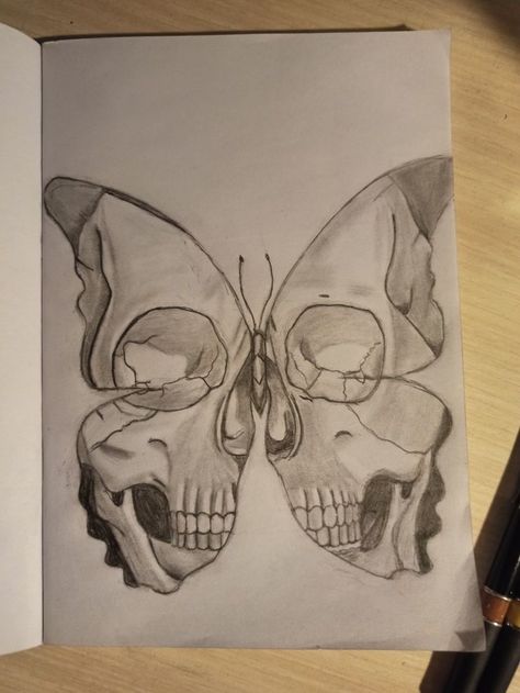 Skull drawing butterfly Surealism Art, Meaningful Drawings, Butterfly Drawing, Arte Inspo, Drawing Inspo, Doodle Art Designs, Pencil Art Drawings, Art Drawings Sketches Creative, Hand Art Drawing