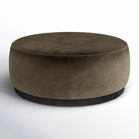 AllModern Faira Velvet Ottoman & Reviews | Wayfair Round Leather Ottoman, Velvet Ottoman, Ottoman Coffee, Reclining Furniture, Round Ottoman, Ottoman Coffee Table, Upholstered Sectional, Outdoor Storage Sheds, Upholstered Ottoman