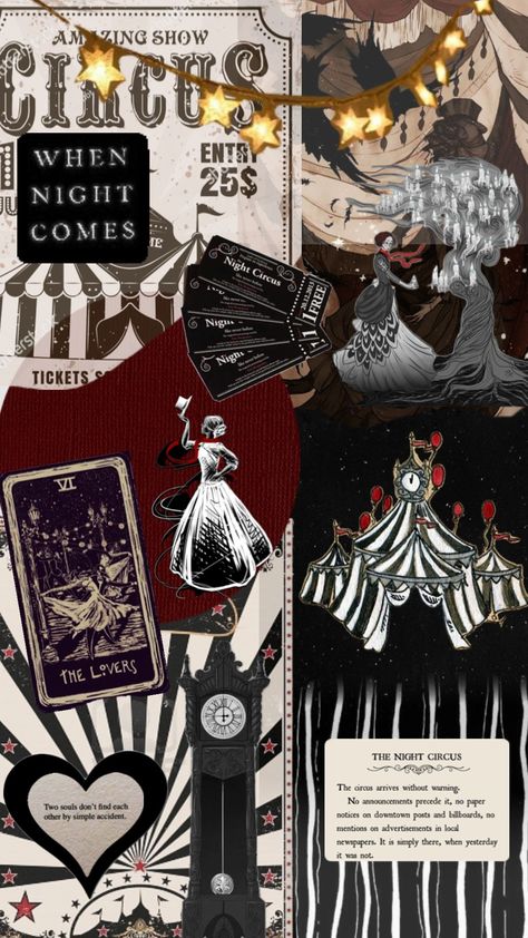 #thenightcircus #circusaesthetic #aesthetic #aestheticboard #aesthticcollage #moodboard #circus #books #reading #collage Circus Clown Aesthetic, Dark Circus Aesthetic, Reading Collage, Circus Books, Circus Banner, Circus Wallpaper, Creepy Circus, Circus Aesthetic, Book Of Circus