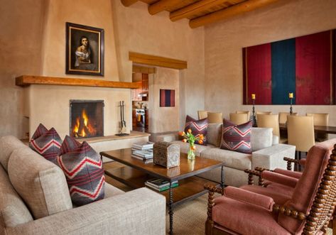 Casual Luxe: Interiors That are Sleek, Spacious, Sophisticated and Elegant but still Comfortable and Cozy | Decoholic Santa Fe Home Decor, Southwestern Interior Design, Southwest Interior Design, Southwest Living Room, Southwest Interior, Southwestern Interior, Southwestern Living Room, Oasis Springs, Southwest Living