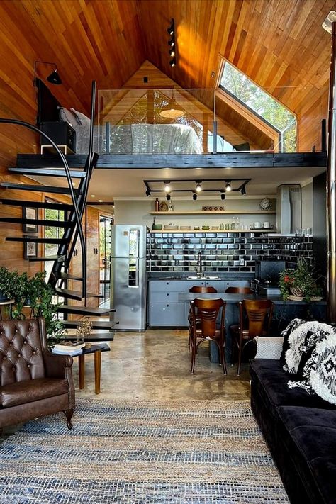 Loft Apartments, Loft Inspiration, A Frames, Industrial Design Style, Artist's Loft, Artist Loft, Metal House, Loft Apartment, Tiny House On Wheels