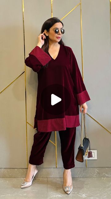 Kylee By Ruchi Jain on Instagram: "New Velvet co-ords that are so versatile that you could wear these from winter brunches to evening festivities.

Shop now only on www.kyleefashion.com

#kyleeofficial #kyleebyruchi #wintercollection #shopnow #shippingfreealloverindia❤️" Velvet Co Ord Set Pakistani, Festive Velvet Set For Eid, Festive Silk Sets With Long Sleeve, Velvet Mirror Work Sets For Eid, Velvet Co Ord Set, Silk Outfits, Co Ord, Winter Collection, Shop Now