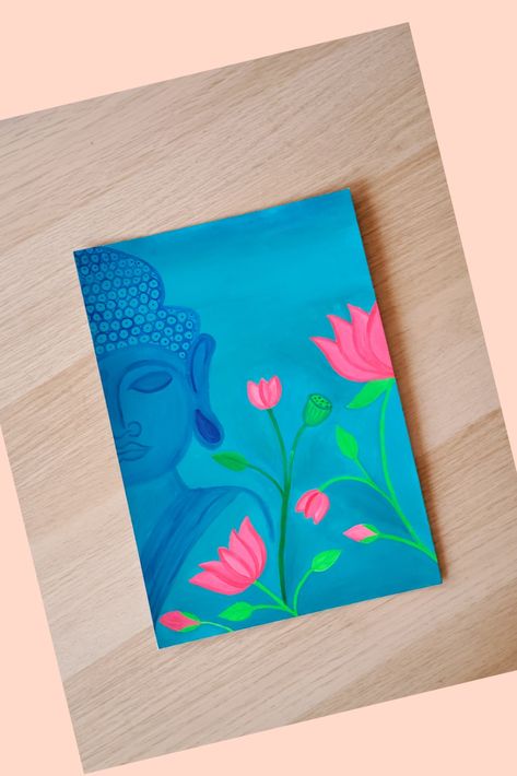 Simple Budha Painting using Poster Colours... Simple Poster Colour Painting, Easy Poster Colour Paintings, Poster Color Painting, Easy Drawings For Beginners, Canvas Drawing, Simple Poster, Poster Colour, Beginner Painting, Flower Art Painting