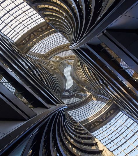 Commissioned by Soho China, the developer of Galaxy Soho and Wangjing Soho, the Leeza Soho high-rise contains a mix of shops and offices surrounding the giant atrium. Leeza Soho, Dubai Design Week, Lebbeus Woods, Zaha Hadid Architecture, Louis Kahn, Richard Meier, Steven Holl, Peter Zumthor, Rem Koolhaas