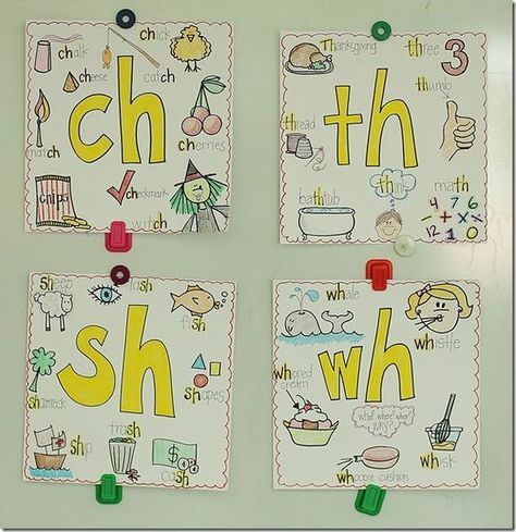 Digraphs Anchor Chart, Blends Anchor Chart, Digraphs Chart, Phonics Chart, Kindergarten Anchor Charts, Classroom Anchor Charts, Teaching Language Arts, First Grade Reading, Teaching Phonics