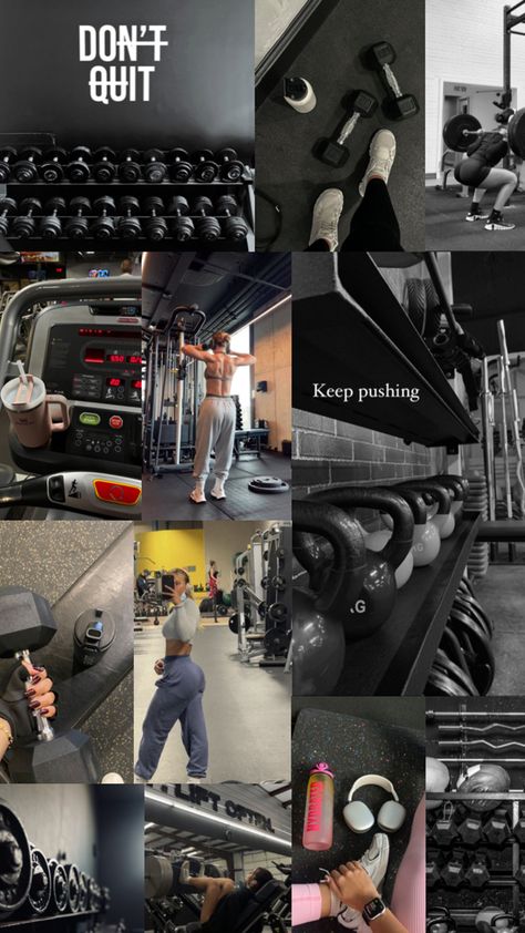 Gym Wallpaper Aesthetic, Gym Wallpaper, Winter Arc, Gym Inspiration, Wallpaper Aesthetic, Gym, Collage, Black