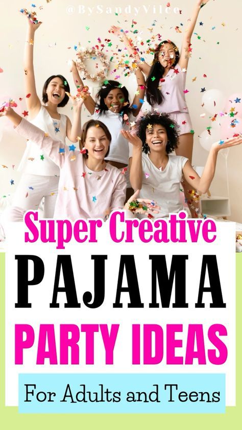 Ladies Pajama Party Girl Night, Pj Themed Party, Adult Pajama Party Outfit, Adult Pajama Party Ideas, Pj Party Grown Up, Pajama Party Decorations, Adult Slumber Party Ideas, Girls Pj Party, Pizza And Pajamas