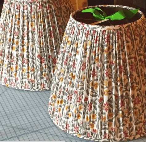 Anna Fisher, Patterned Lamp, Diy Lampshade Makeover, Patterned Lampshades, Modern English Country, Floral Lamp, Old Lamp Shades, Linen Closets, Pleated Lamp Shades