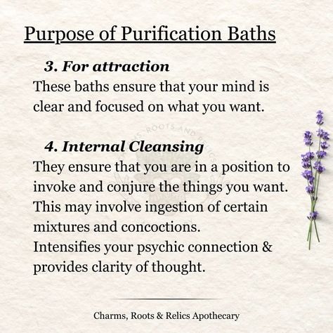 The difference between a regular bath and a spiritual bath is the intention that goes into it. Whether or not you have an impressive collection of herbs, you can still maintain good spiritual hygiene by cleansing your energetic field as often as needed. I'd like to create a series specifically for purification baths that goes into the specific herbs used for various intentions, how to set yourself up mentally and emotionally for the cleansing ritual and what to do with the ritual remnants. ... Spiritual Hygiene, African Traditional Religions, Internal Cleanse, Cleansing Energy, Cleansing Ritual, Spiritual Bath, Folk Magic, Medicine Woman, Spiritual Cleansing