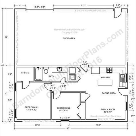 15 Beautiful Floor Plans for Shed Homes | Pole barn house plans, Barn with living quarters, Barndominium floor plans Barn With Living Quarters Plans, Barn Living Quarters, Pole Barn Living Quarters, Barn Floor Plans, Pole Barn With Living Quarters, Metal Shop Houses, Shop With Living Quarters, Pole Barn Plans, Loft Floor Plans