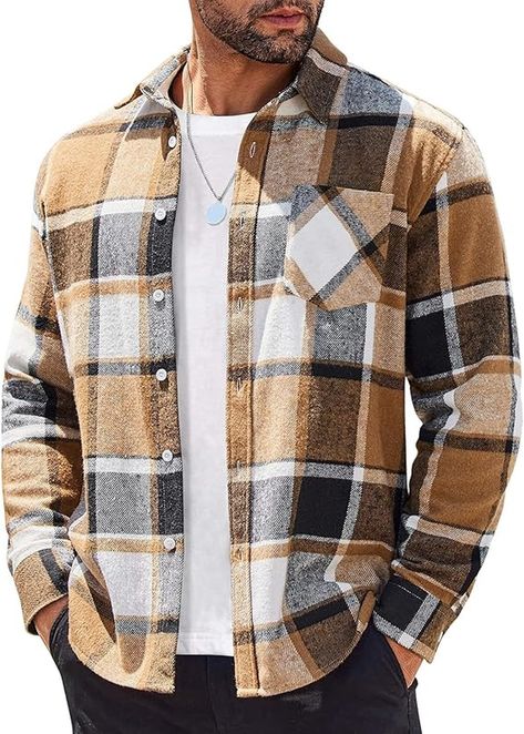 Mens Flannel Shirt, Casual Outerwear, Flannel Jacket, Mens Flannel, Long Sleeve Flannel, Autumn Fashion Casual, Plaid Flannel Shirt, Men's Wardrobe, Shirt Mockup