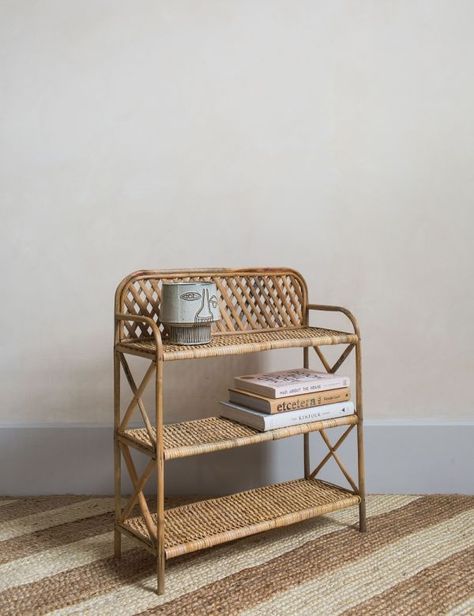 Cane Bookcase, Media Units, Mustard Made, Cane Furniture, Deco Nature, Boho Furniture, Plant Display, Coastal Boho, Dining Benches