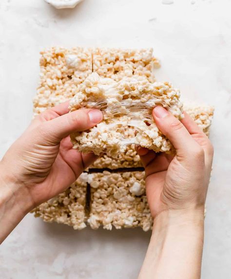 Brown Butter Rice Krispie Treats, Brown Butter Rice, Rice Crispy Bars, Entertaining Snacks, Butter Caramel, Krispie Treats Recipe, Salty Treats, Krispy Treats, Marshmallow Treats