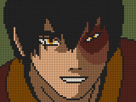 Avatar The Last Airbender Perler, Legend Of Korra Pixel Art, Tapestry Crochet Atla, Atla Alpha Pattern, Avatar Cross Stitch, Legend Of Korra Cross Stitch, Graph Drawing, Zuko Atla, Avatar Last Airbender