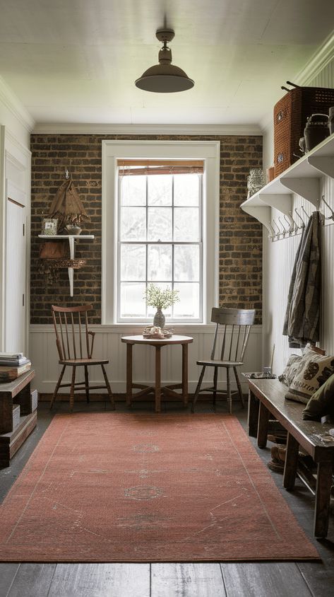 12+ Stunning Victorian Farmhouse Mudroom Tips Victorian Farmhouse Interior, Farmhouse Mudroom Ideas, Classic Wainscoting, 1800s Farmhouse, Storage For Shoes, Farmhouse Mudroom, Mudroom Ideas, Farmhouse Entryway, Victorian Farmhouse