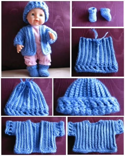 Doll Clothes Tutorial, Crochet Doll Clothes Free Pattern, Crochet Doll Clothes Patterns, Knitting Doll, Baby Doll Clothes Patterns, Sweet Dresses, Knitting Dolls Clothes, Crochet Doll Dress, Baby Doll Pattern