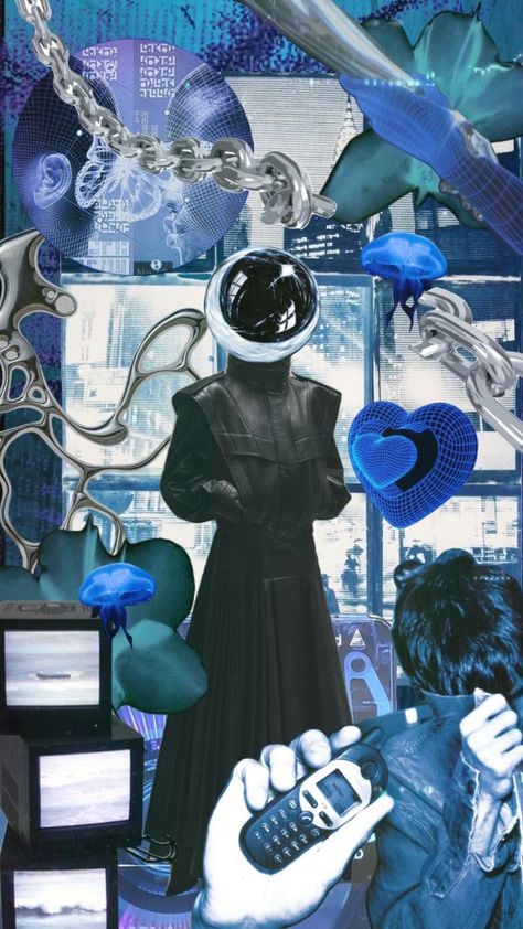 #aesthetic #scifi #futurism #cyberpunk #slay #ootd #fashion #collage #moodboard #bladerunner #blue #blueaesthetic #futuristic Futuristic Aesthetic Future Fashion, Future Fashion Futuristic, Futuristic Fashion Aesthetic, Mood Board Fashion Inspiration, Shuffles Aesthetic, Future Aesthetic, Collage Moodboard, Y2k Art, Futuristic Aesthetic