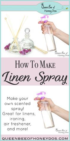 Homemade Linen Spray, Beverly Mitchell, Linen Spray Recipe, Linen Spray Essential Oils, Diy Linen Spray, Lavender Linen Spray, Cubicle Makeover, Diy Makeup Remover, Diy Lavender