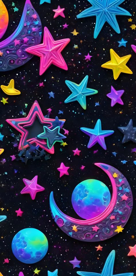 Download neon 3d stars wallpaper by otterpups on ZEDGE™ now. Browse millions of popular free and premium wallpapers and ringtones on ZEDGE™ and personalize your phone to suit you. Browse now! | 77b0 Backgrounds For Edits, Neon Phone Wallpapers, Phone Wallpaper Cute, Lisa Frank Iphone Wallpaper, Lisa Frank Wallpaper, Neon Stars Aesthetic, Lisa Frank Wallpaper Backgrounds, Colorful Stars Wallpaper, Neon Stars Wallpaper