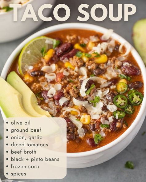 The Clean Eating Couple Easy Taco Soup Recipe, The Clean Eating Couple, Clean Eating Couple, Taco Soup Recipe Easy, Easy Taco Soup, Taco Soup Recipe, Easy Taco, Taco Soup, Frozen Corn