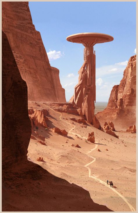 ArtStation - Unusual Monument, Victor Dufayard Sci Fi Landscape, Have Inspiration, Alien Worlds, Futuristic Art, Fantasy Places, Science Fiction Art, Fantasy Concept Art, Futurism, Environment Design