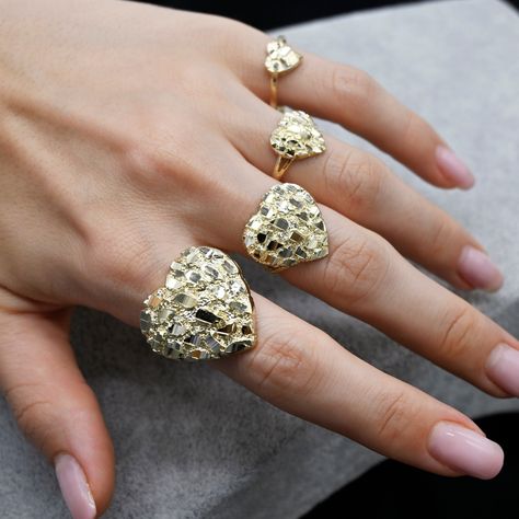 Gold nugget ring