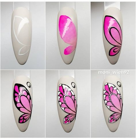 Girls Nail Designs, Quick Nail Art, Butterfly Nail Designs, Nail Art Designs Images, Diamond Nail Art, Unghie Nail Art, New Nail Art Design, Art Deco Nails, Gel Nail Art Designs